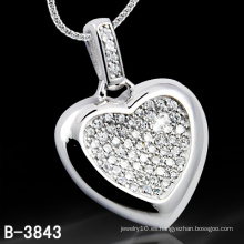 Colgante con forma de corazón de plata esterlina 925 (B-3843, B-4071, B-3123, B-3675BW, B-4113)